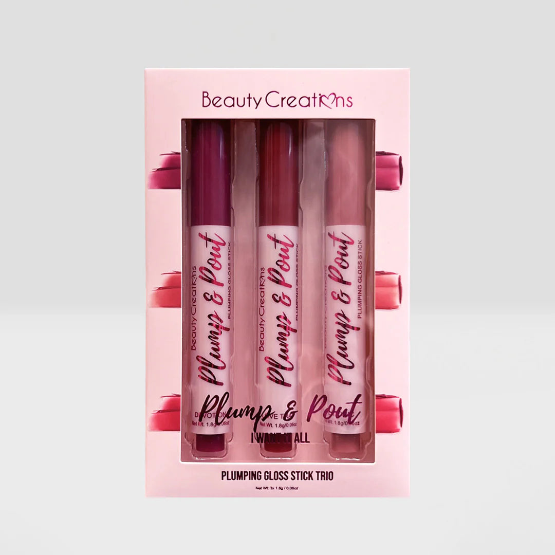 Plump & Pout “I Want It All” (Plumping Gloss Stick Trío) - Beauty Creations