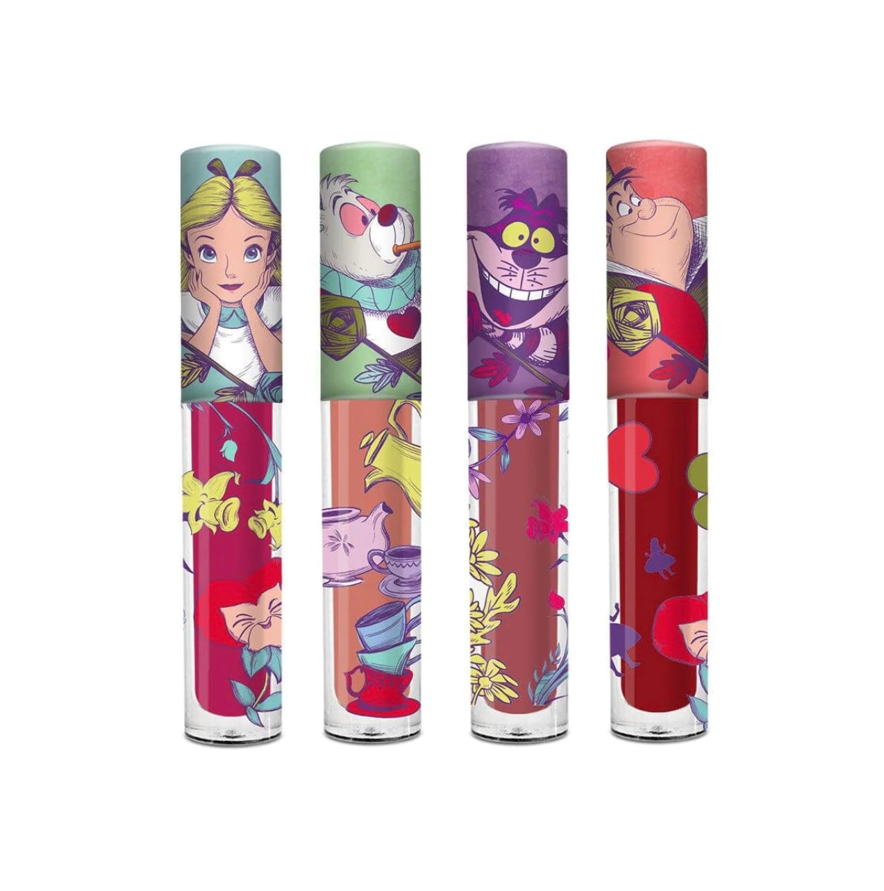 "🎩✨ Set de 4 Labiales Mate 'Alicia en el País de las Maravillas' - Edición Especial Disney 🐇💄"