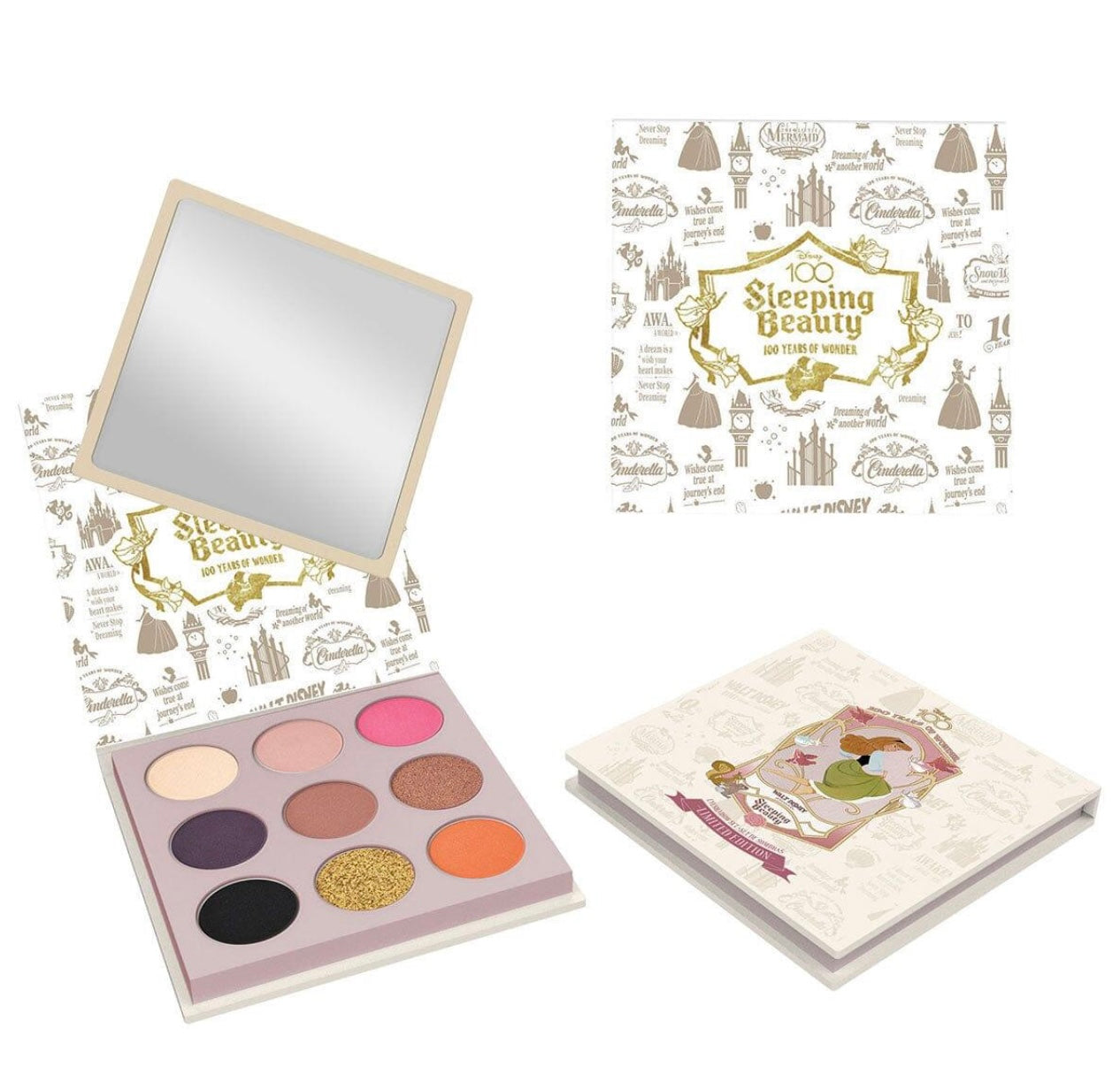 ✨👸 "Disney 100' Eyeshadow Palette Inspired by Sleeping Beauty - Enchanting Collection of 9 Magical Colors" 🎨💫