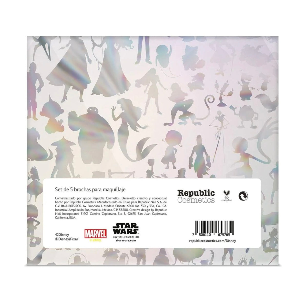 ✨🖌️ "Set of 5 'Disney Platinum' Makeup Brushes - Disney 100 Years Special Edition" 🎉💯