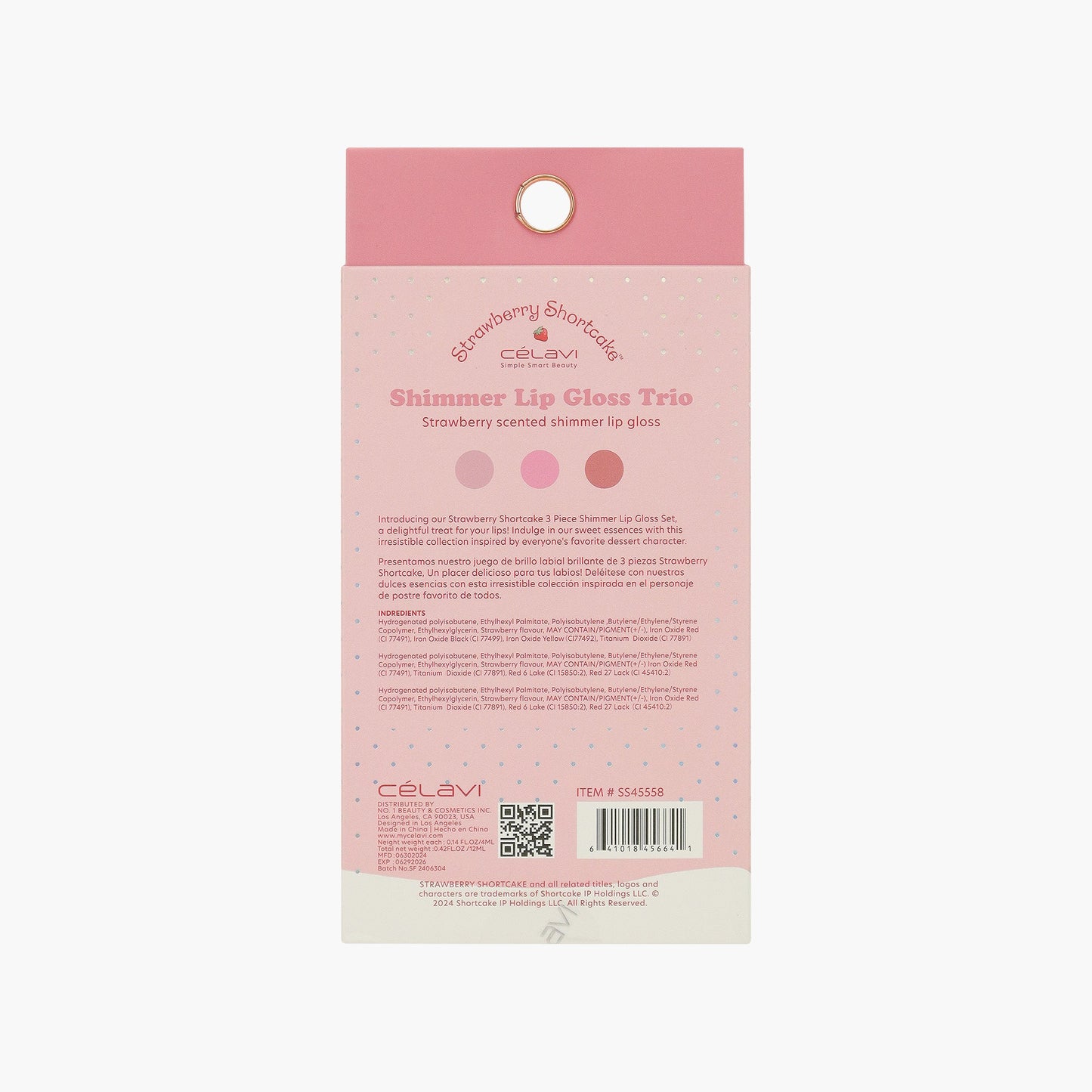 Shimmer Lip Gloss Set (3 PCs) - Strawberry Shortcake