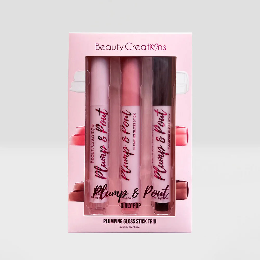 Plump & Pout “Girly Pop” (Plumping Gloss Stick Trío) - Beauty Creations
