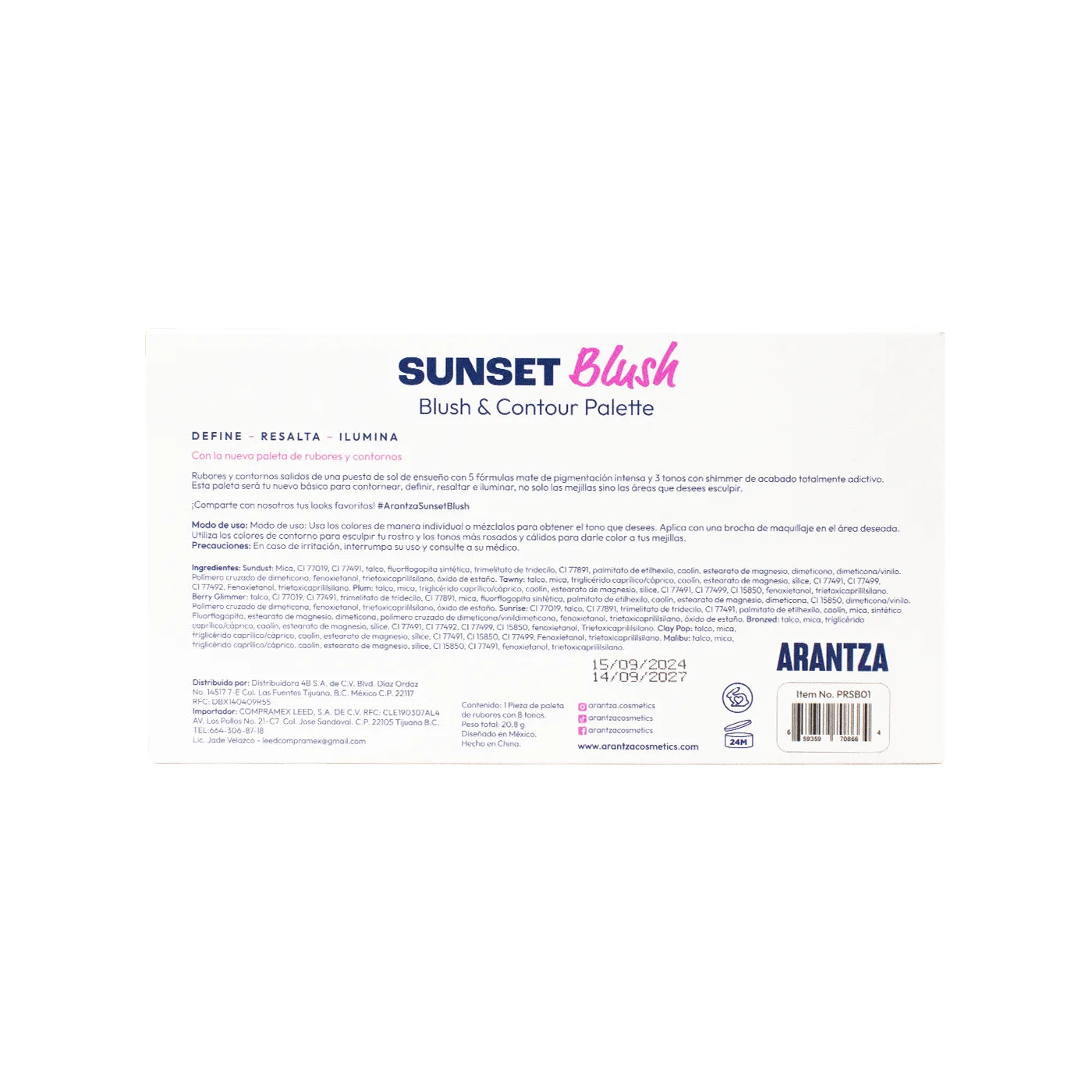 “Sunset Blush” - Paleta de Rubor y Contorno - ARANTZA