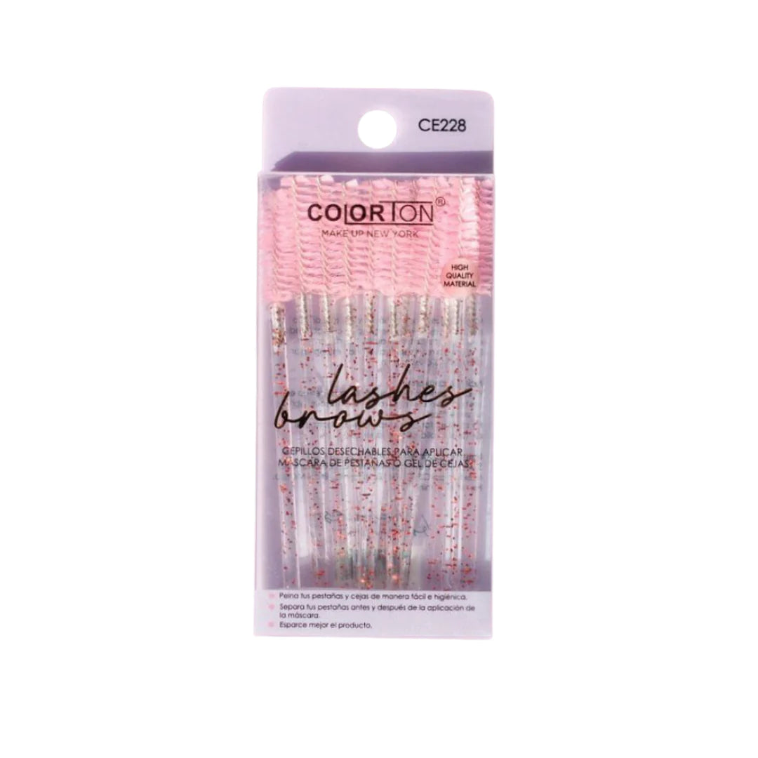 BRUSH FOR APPLYING MASCARA AND EYEBROW GEL LASHES BROWN COLORTON