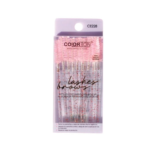 BRUSH FOR APPLYING MASCARA AND EYEBROW GEL LASHES BROWN COLORTON