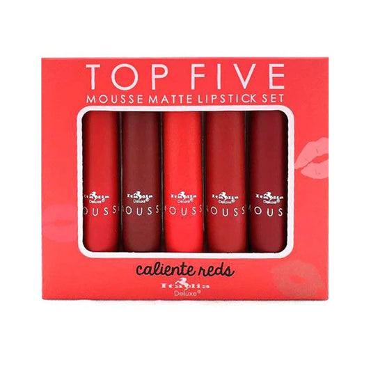 SET DE LABIALES MATE MOUSSE CALIENTE REDS - ITALIA DELUXE