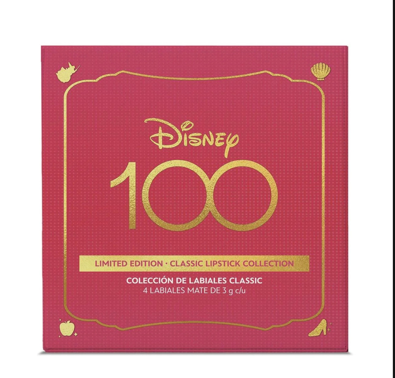 💄👑 "Set Encantado de 4 Labiales Líquidos Mate - Inspirado en las Princesas Disney: Blanca Nieves, Ariel, Aurora y Cenicienta - Colección Edición Limitada Celebrando los 100 Años de Disney" 💖✨