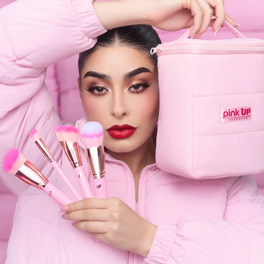 Pink Puffer Brush Set - Pink Up Cosmetics