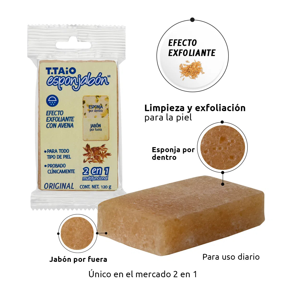 Esponjabón Avena, Exfoliante