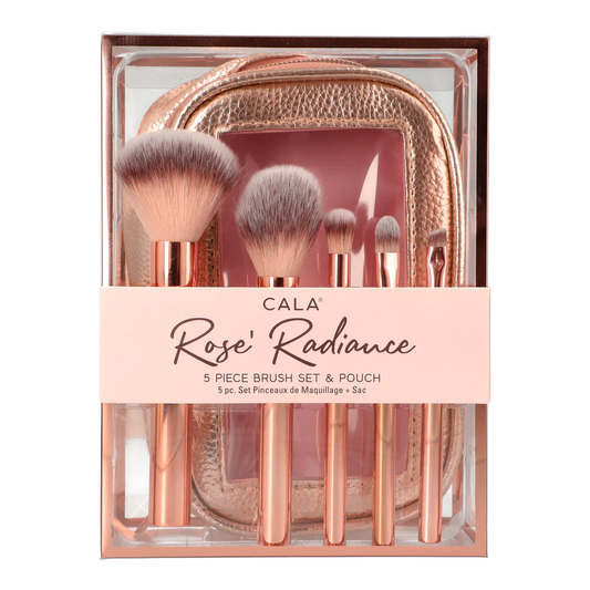 CALA- ROSE RADIANCE SET DE BROCHAS DE 5 PIEZAS & BOLSO