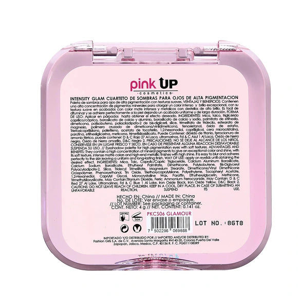 Intensity Glam - Cuarteto de Sombras para Ojos - Pink Up Cosmetics