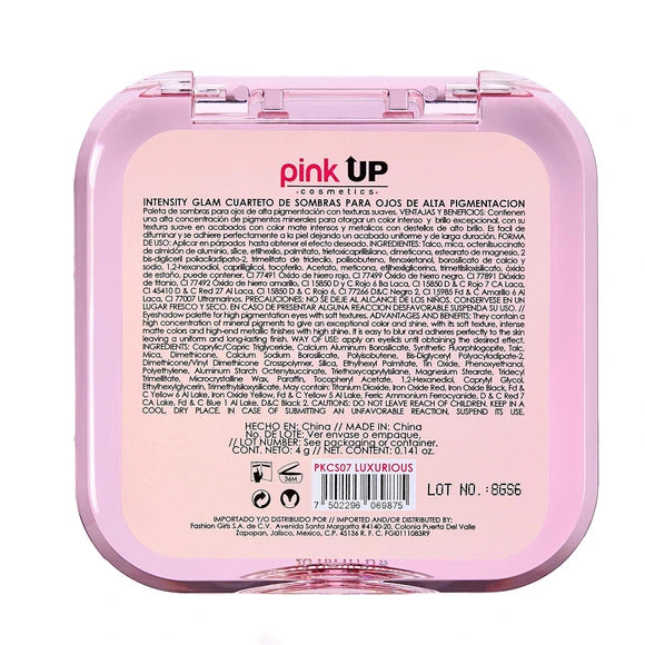 Intensity Glam - Cuarteto de Sombras para Ojos - Pink Up Cosmetics