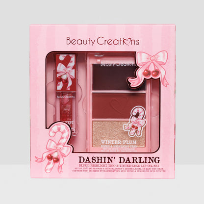 XMAS - Dashin’ Darling - Trio de Rubor e Iluminador + Aceite de Labios