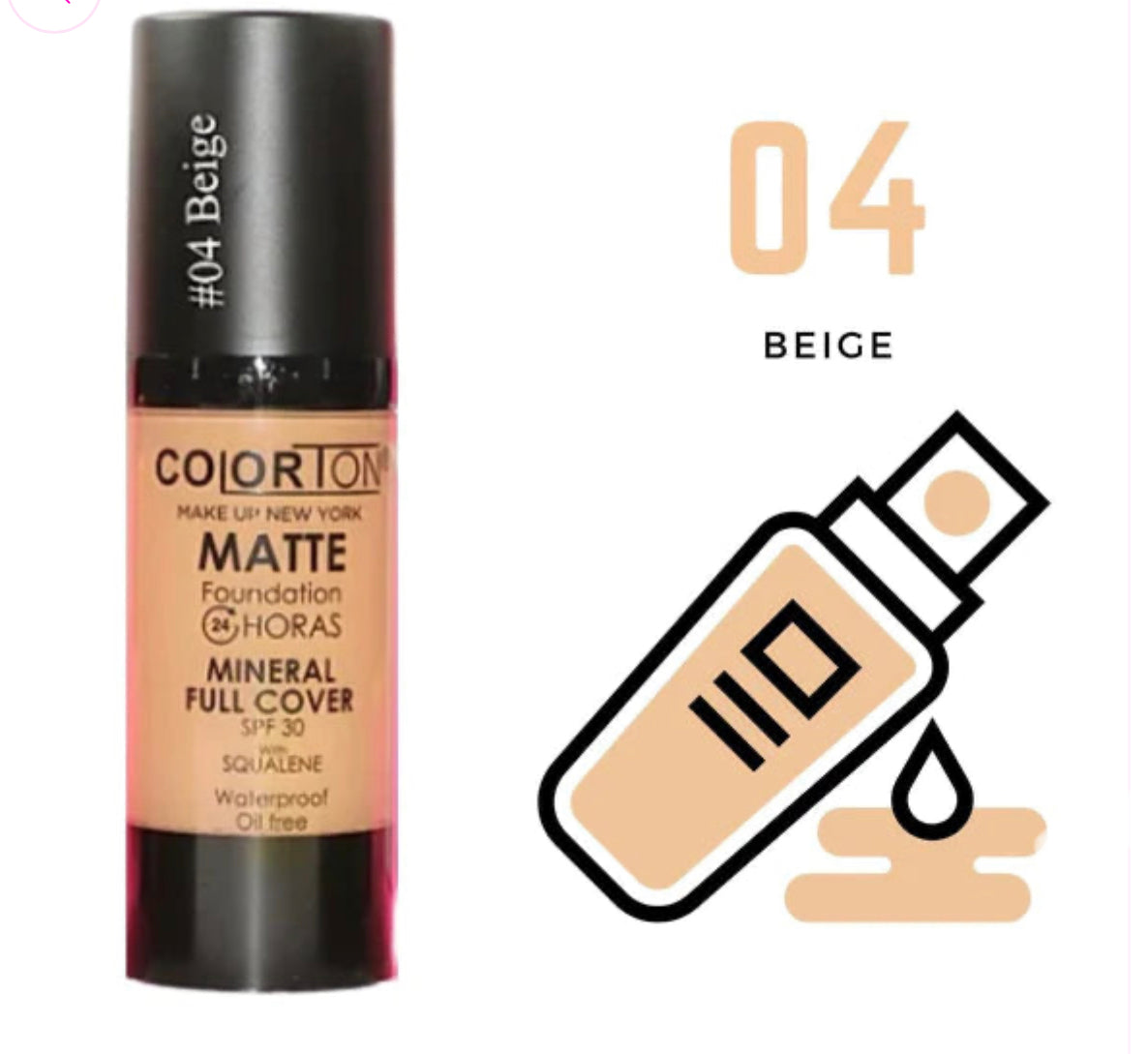 MAQUILLAJE LIQUIDO MINERAL FULL COVER - COLORTON