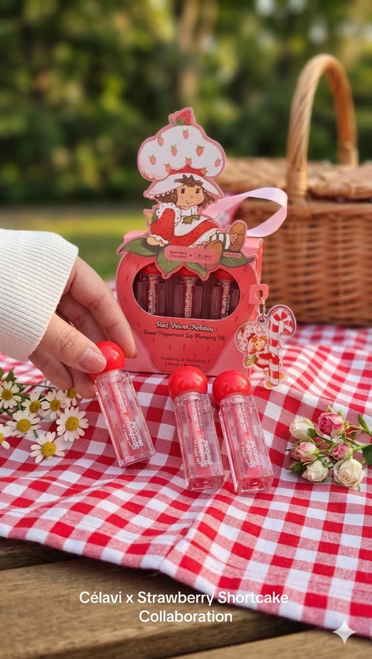 Red Velvet - Set de Aceites para Labios - Strawberry Shortcake X Celavi