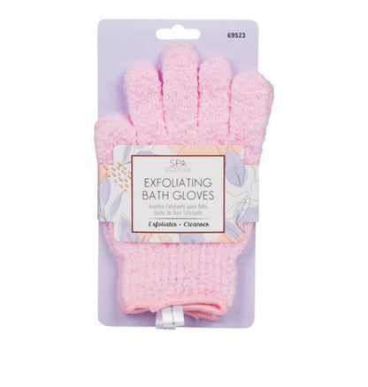 EXFOLIATING BATH GLOVES: PINK