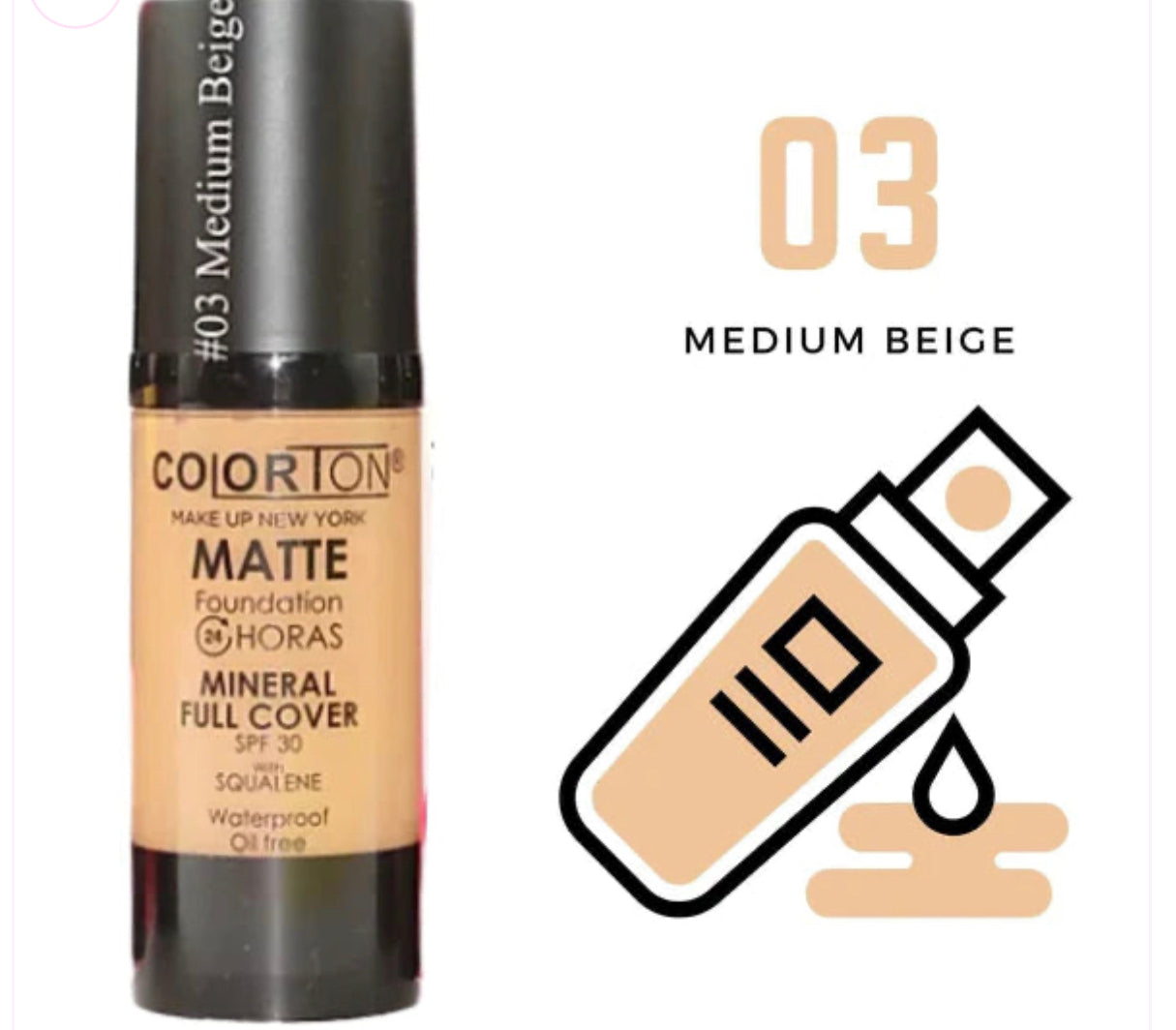 MAQUILLAJE LIQUIDO MINERAL FULL COVER - COLORTON