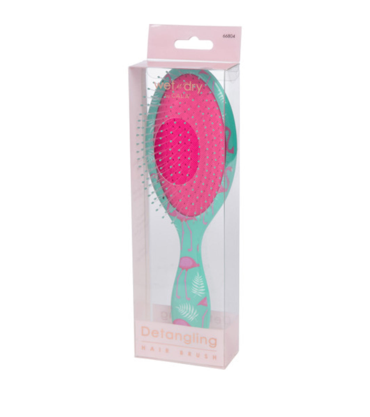 HAIR DETANGLER: WET-N-DRY BRUSH (TEAL FLAMINGO)