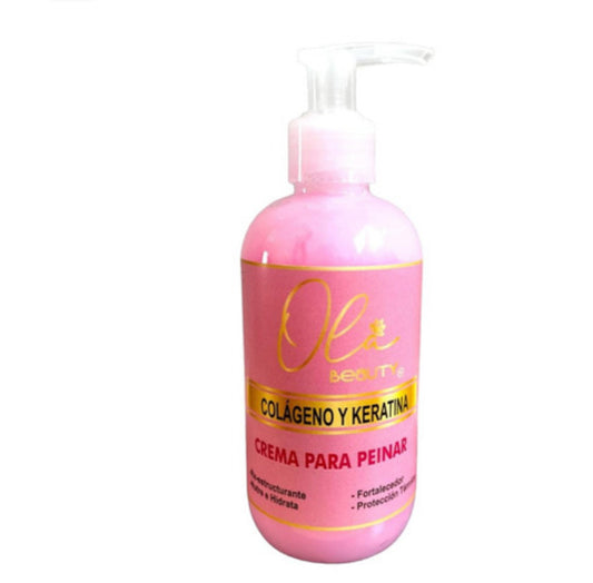 Crema Para Peinar Colageno Con Keratina 250ml Ola Beauty