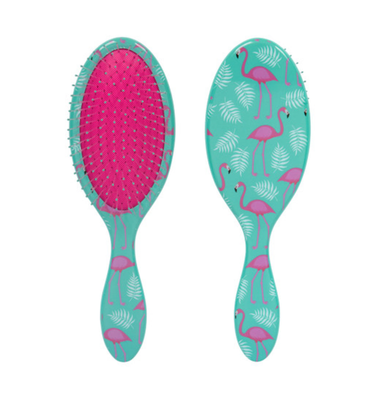 HAIR DETANGLER: WET-N-DRY BRUSH (TEAL FLAMINGO)