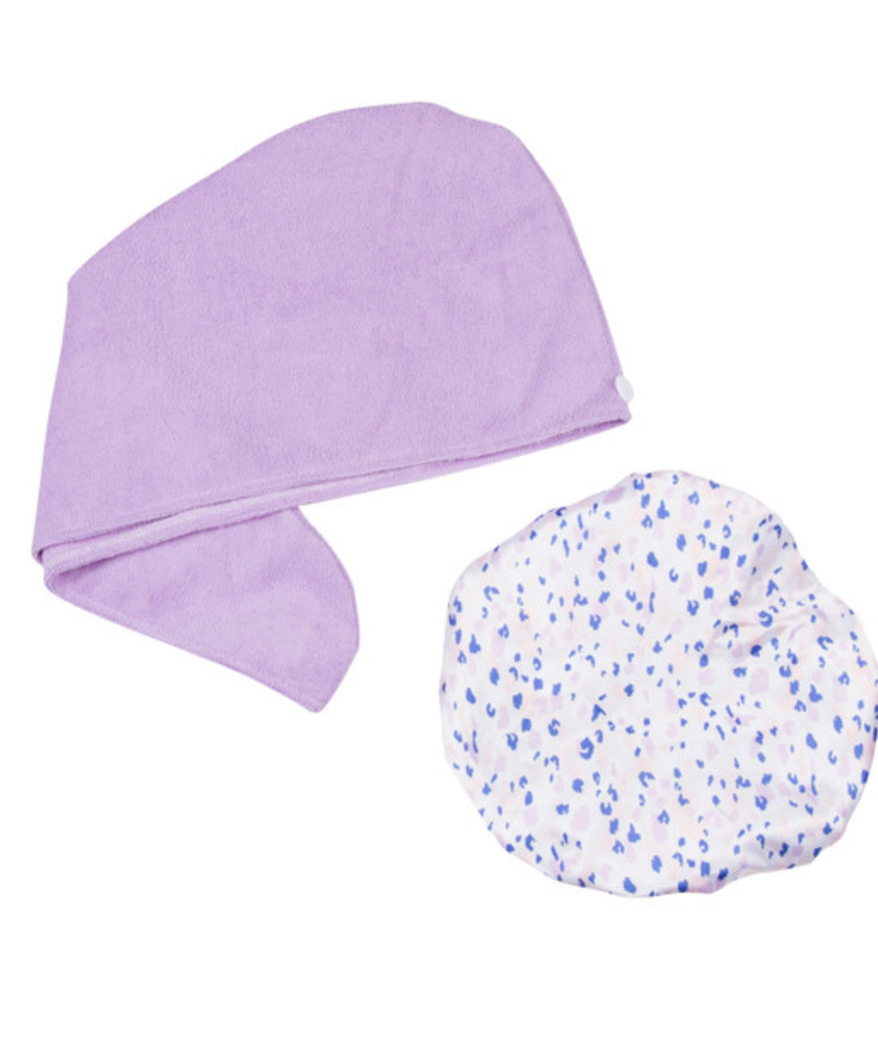 SHOWER CAP & TURBAN SET (PINK HUES LEOPARD)