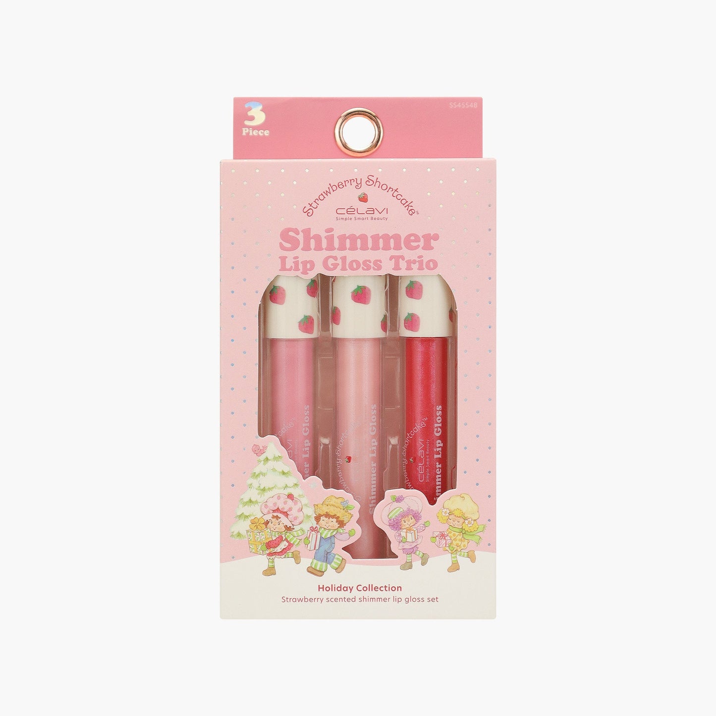 Shimmer Lip Gloss Set  (3 PCs) - Strawberry Shortcake X CELAVI