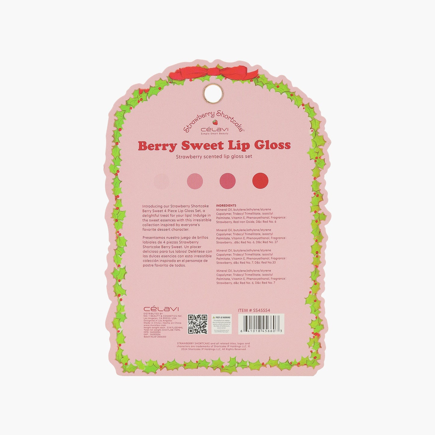 “Berry Sweet” Lip Gloss Set (4 PCs) - Strawberry Shortcake X CELAVI