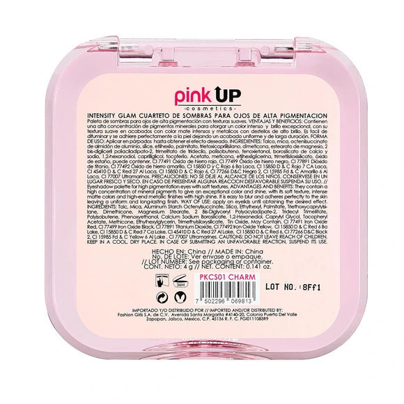Intensity Glam - Cuarteto de Sombras para Ojos - Pink Up Cosmetics