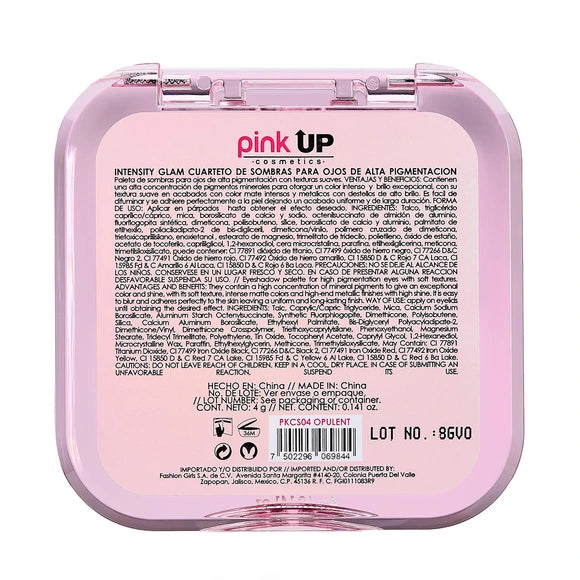 Intensity Glam - Cuarteto de Sombras para Ojos - Pink Up Cosmetics