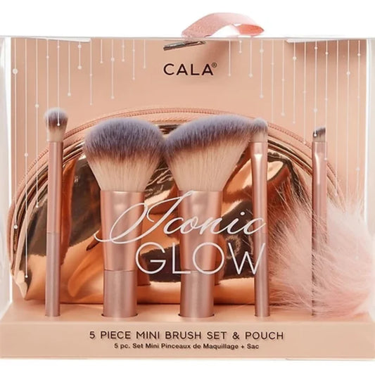 CALA -ICONIC GLOW MINI SET DE BROCHAS DE 5 PIEZAS & BOLSO