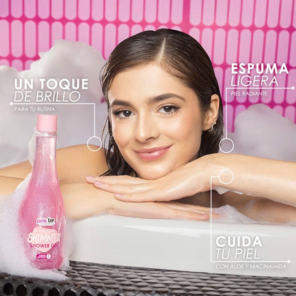 Shimmer Shower Gel - Shampoo Corporal con Glitter - Pink UP Cosmetics