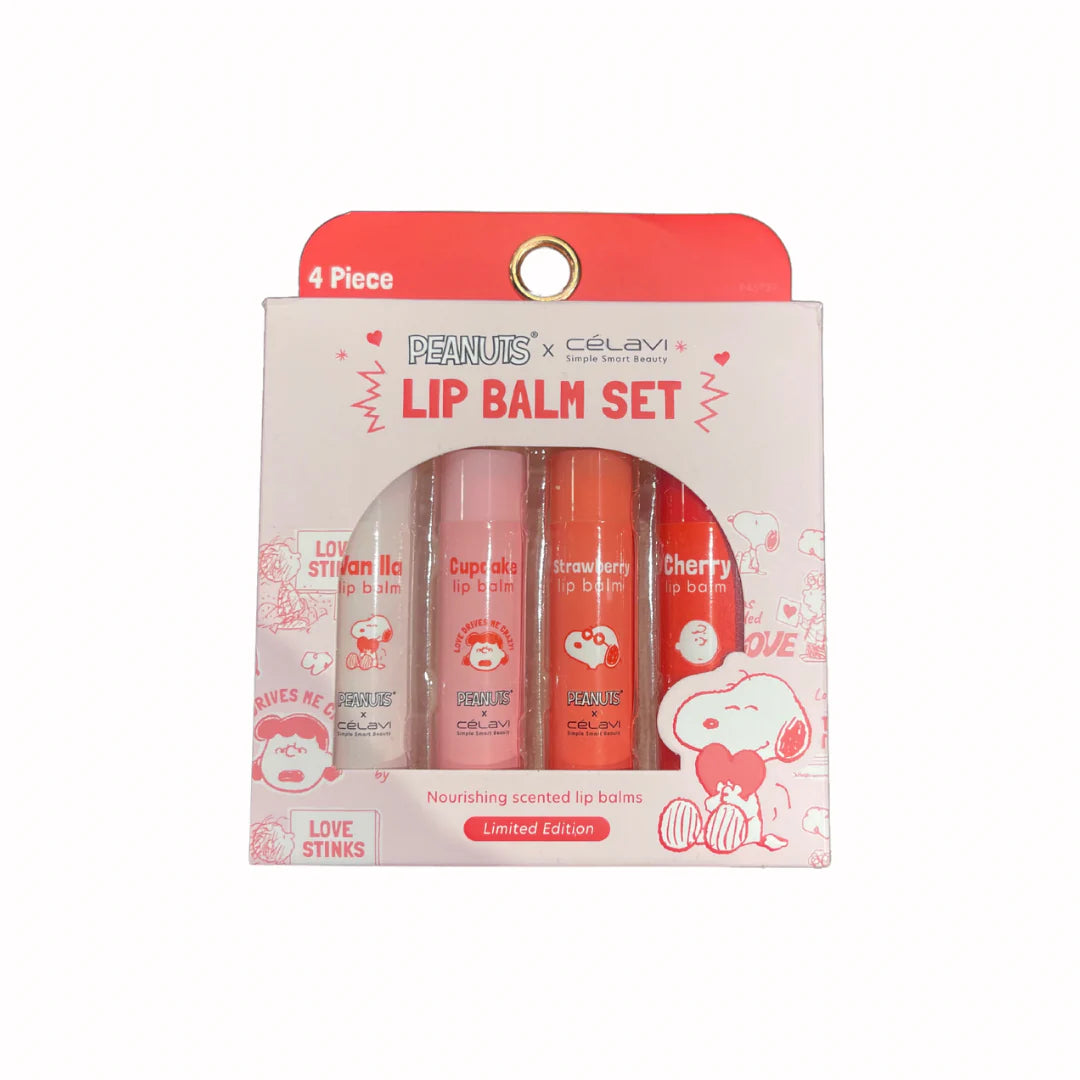 Lip Balm Set (4 PCs)- Peanuts (V-DAY) X CELAVI