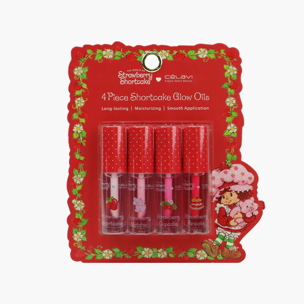 Glow Oils (Lip Oil Set 4PCs) - Strawberry Shortcake X CELAVI