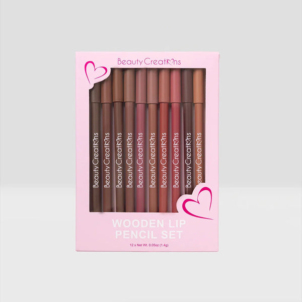Wooden Lip Pencil Set - Beauty Creations