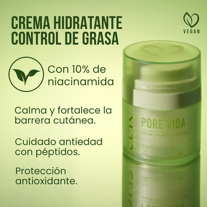 Pore Vida - Hidratante de Control de Grasa con Niacinamida al 10%. - Beauty Creations Skin