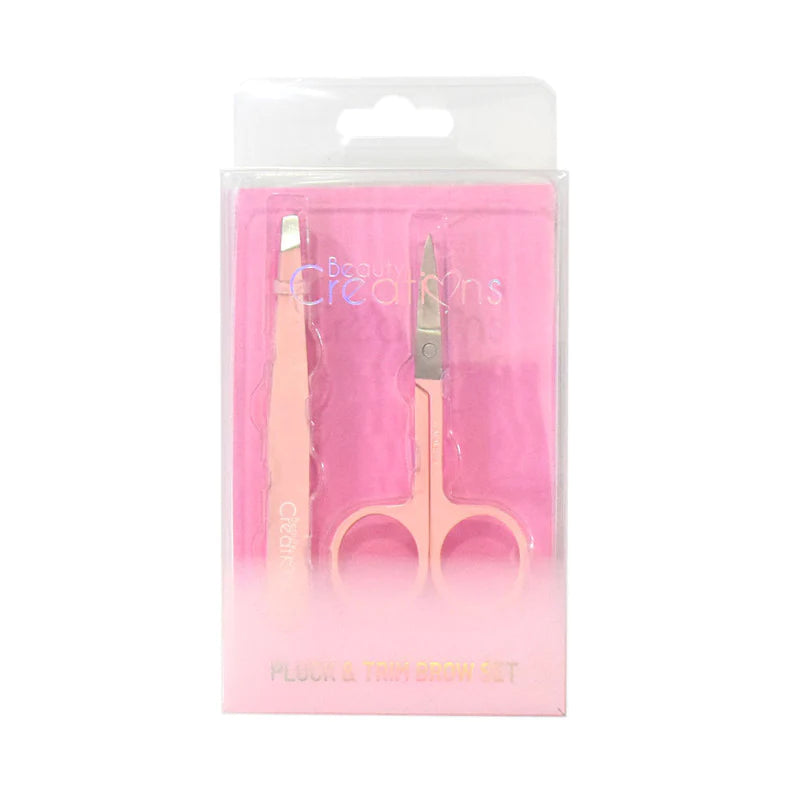 SET PLUCK & TRIM BROW PINK LIGHT BEAUTY CREATIONS