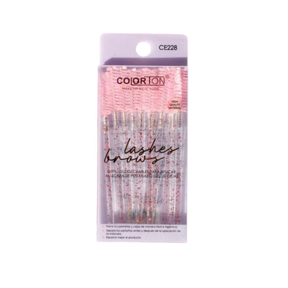 BRUSH FOR APPLYING MASCARA AND EYEBROW GEL LASHES BROWN COLORTON