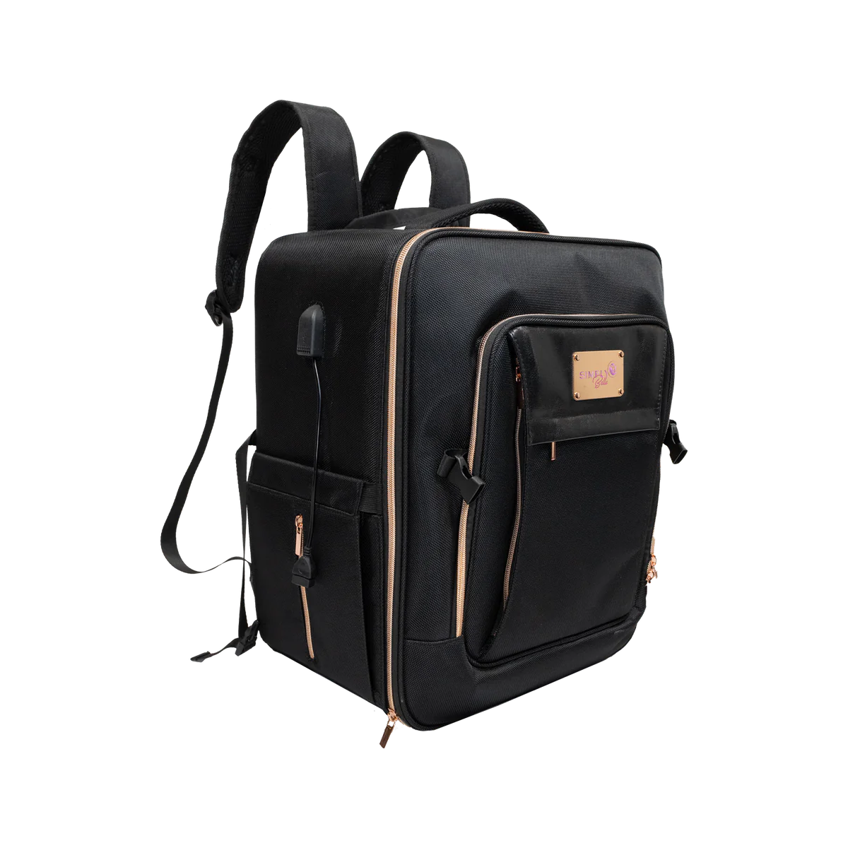 BACKPACK COSMETIC STORAGE WITH COMPARTMENTS (BLACK)