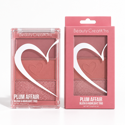 Trío de Rubor e Iluminador - Plum Affair - Beauty Creations