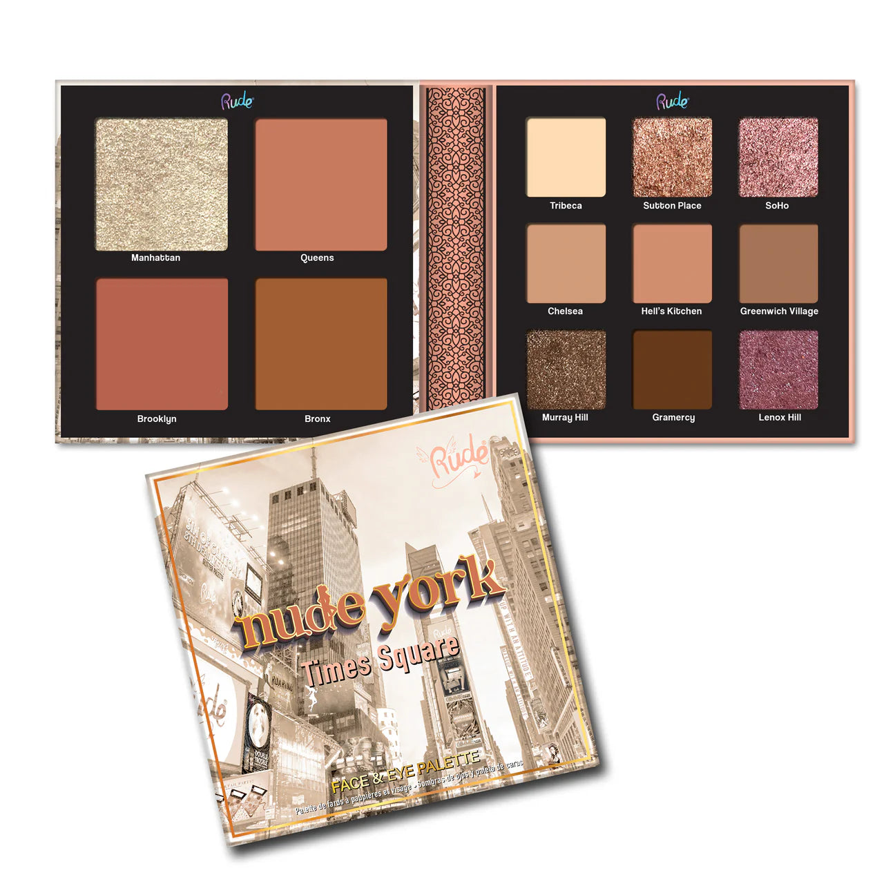 “Nude York” (Face and Eye Palette) - Rude Cosmetics