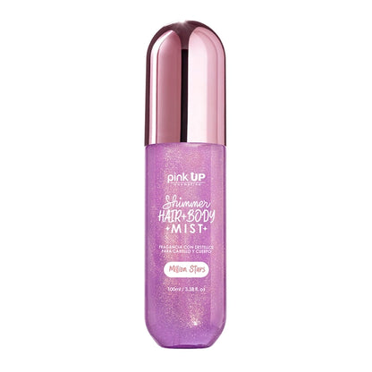 Shimmer Hair + Body Mist -  Fragancia con Destellos - Pink UP Cosmetics