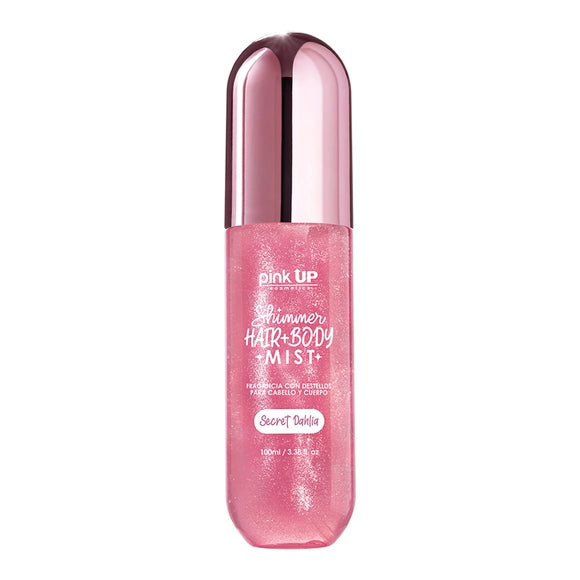 Shimmer Hair + Body Mist -  Fragancia con Destellos - Pink UP Cosmetics