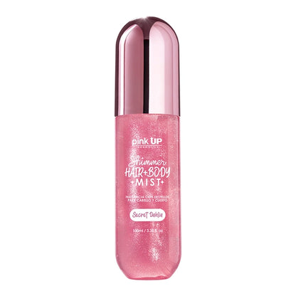 Shimmer Hair + Body Mist -  Fragancia con Destellos - Pink UP Cosmetics