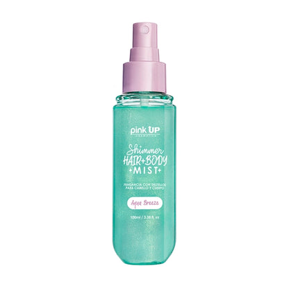 Shimmer Hair + Body Mist -  Fragancia con Destellos - Pink UP Cosmetics
