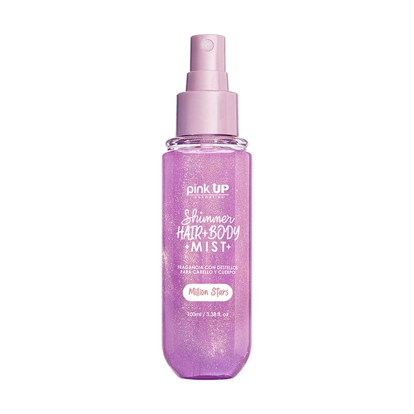 Shimmer Hair + Body Mist -  Fragancia con Destellos - Pink UP Cosmetics