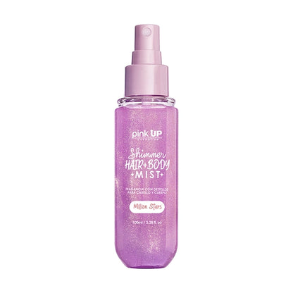 Shimmer Hair + Body Mist -  Fragancia con Destellos - Pink UP Cosmetics