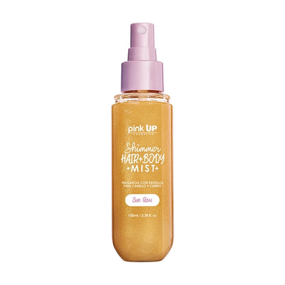 Shimmer Hair + Body Mist -  Fragancia con Destellos - Pink UP Cosmetics